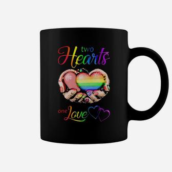 Lgbt Two Hearts One Love Coffee Mug - Monsterry CA