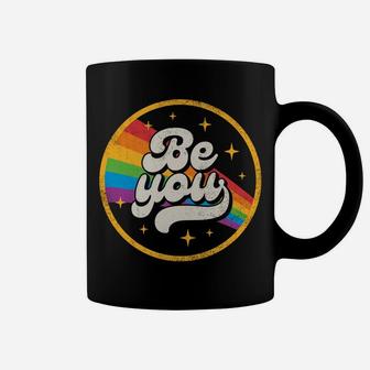 Lgbtq Be You Gay Pride Lgbt Ally Rainbow Flag Retro Vintage Coffee Mug | Crazezy