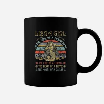 Libra Girl The Soul Of A Mermaid Vintage Birthday Gift Coffee Mug | Crazezy DE