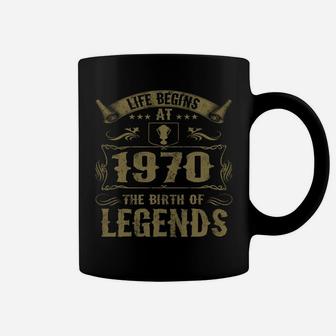 Life Begins At 1970 Birth Of Legends Birthday Gifts Coffee Mug | Crazezy CA