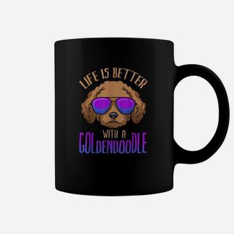 Life Is Better With A Goldendoodle Cute Doodle Dog Coffee Mug | Crazezy