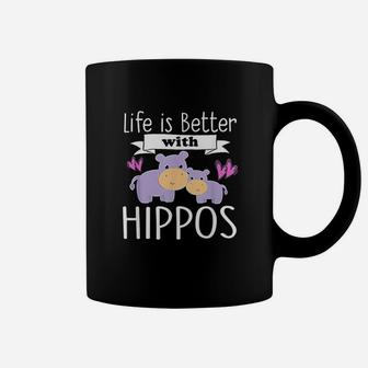 Life Is Better With Hippos Cute Girls Kids Love Coffee Mug | Crazezy