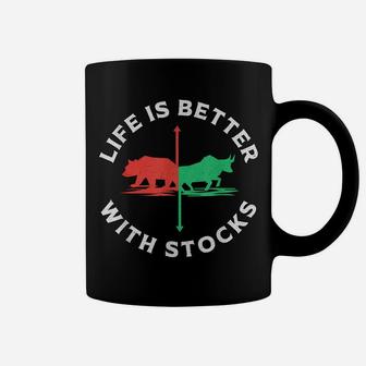 Life Is Better With Stocks Trading Trader Retro Stock Market Coffee Mug | Crazezy