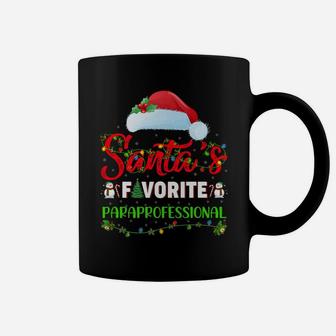 Lighting Xmas Santa's Favorite Paraprofessional Christmas Coffee Mug | Crazezy