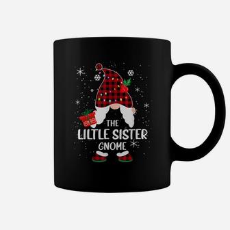 Lil Sister Gnome Buffalo Plaid Matching Family Christmas Coffee Mug | Crazezy AU
