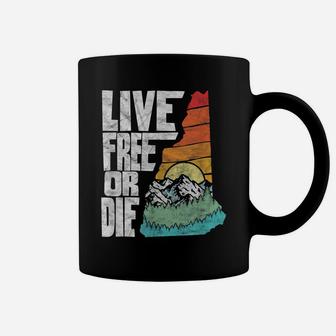 Live Free Or Die Retro New Hampshire Nature Graphic Coffee Mug | Crazezy
