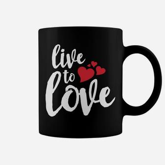 Live To Love Red Hearts Valentines Day Coffee Mug - Thegiftio