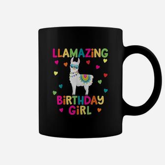 Llama Birthday Party Llamazing Girl Rainbow Coffee Mug | Crazezy