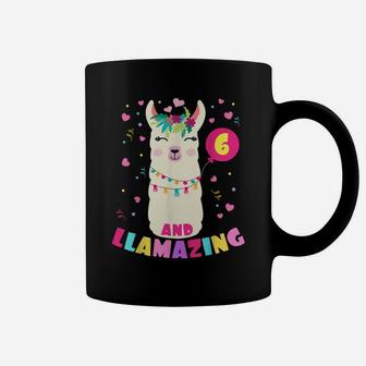 Llamazing 6 Years Old Girl Birthday Cute Llama Alpaca Kids Coffee Mug | Crazezy AU