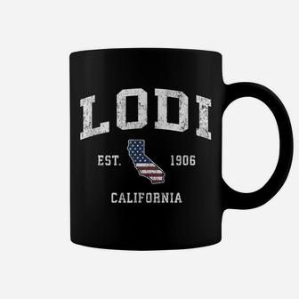 Lodi California Ca Vintage American Flag Sports Design Coffee Mug | Crazezy