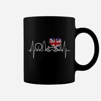 London Skyline Heartbeat Union Flag Coffee Mug | Crazezy