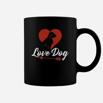 Love Dog In Heart Romantic Present Dog Lovers Valentines Day Coffee Mug - Seseable