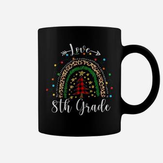 Love Eighth Grade Teacher Funny Boho Rainbow Christmas Kids Coffee Mug | Crazezy DE