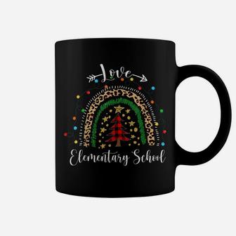 Love Elementary Teacher Funny Boho Rainbow Christmas Kids Coffee Mug | Crazezy