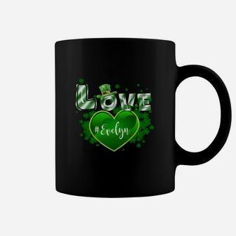 Love Evelyn Plaid St Patrick's Day Shamrock Gift Girl Name Coffee Mug - Thegiftio UK