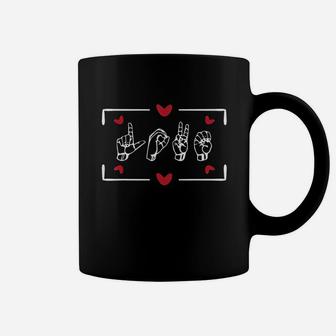 Love Finger Sign Language Asl Valentine's Day Gift For Deaf Coffee Mug - Thegiftio