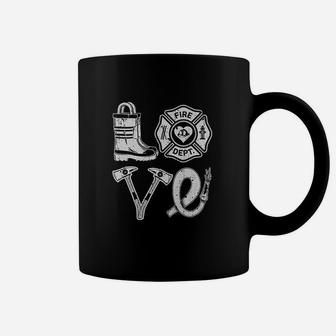 Love Firefighter Support Thin Red Line Firemen Gift Coffee Mug | Crazezy CA