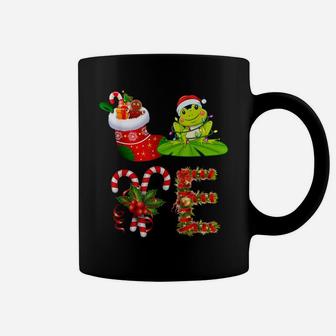 Love Frog Christmas Lights Funny Santa Hat Christmas Coffee Mug | Crazezy
