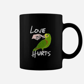 Love Hurts Yellow Head Parrot Coffee Mug | Crazezy UK
