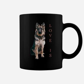 Love Is German Shepherd Cute Dog Mom Dad Pet Lover Coffee Mug | Crazezy UK