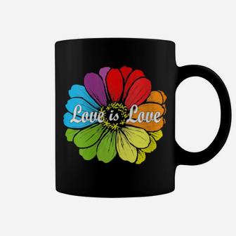 Love Is Love Gay Prides Rainbow Lgbt Pride Flower Coffee Mug - Monsterry UK