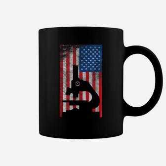 Love Microscope Shirt Microscopy Gift Science American Flag Coffee Mug | Crazezy AU