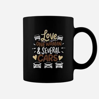 Love One Woman And Several Cars Coffee Mug | Crazezy