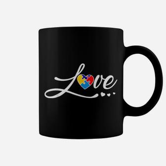 Love Puzzle Heart Autism Awareness Coffee Mug - Monsterry