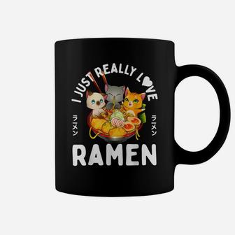 Love Ramen Japanese Noodles Kawaii Neko Anime Cat Gifts Coffee Mug | Crazezy CA