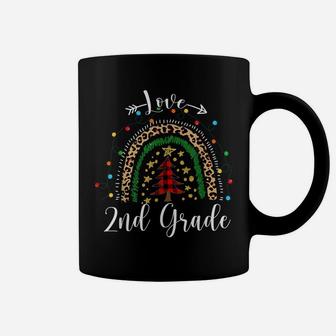 Love Second Grade Teacher Funny Boho Rainbow Christmas Kids Coffee Mug | Crazezy