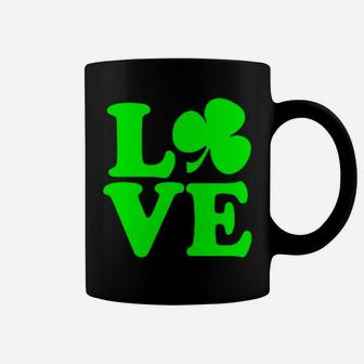Love Shamrock Four Leaf Cute Clover St Patrick's Day Irish Coffee Mug - Monsterry UK