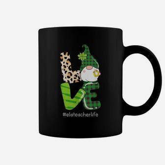 Love St Patrick's Day Shamrock Ela Teacher Life Gnome Gift Coffee Mug | Crazezy