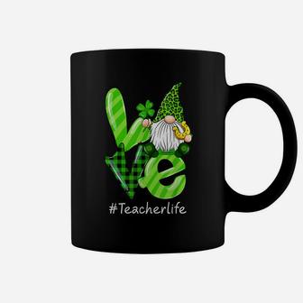 Love Teacher Life Gnome Leopard Shamrock St Patrick's Day Coffee Mug | Crazezy