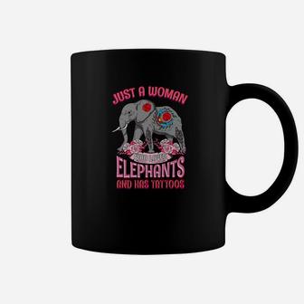 Loves Elephants And Has Tattoos Women Gift Coffee Mug - Thegiftio UK