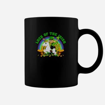 Luck Of The Irish Leprechaun Riding Unicorn St Patricks Day Coffee Mug - Monsterry AU