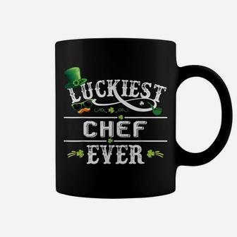 Luckiest Chef Ever Shamrock Leprechaun Hat St Patrick Day Coffee Mug | Crazezy