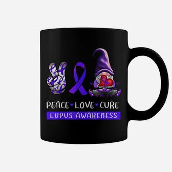 Lupus Awareness Peace Love Cure Purple Ribbon Gnome Womens Coffee Mug | Crazezy UK