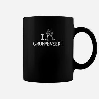 Lustiges I Love Gruppensekt Tassen Schwarz, Spaßiges Tassen für Partys - Seseable