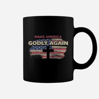 Make America Godly Again Retro Flag Coffee Mug - Thegiftio