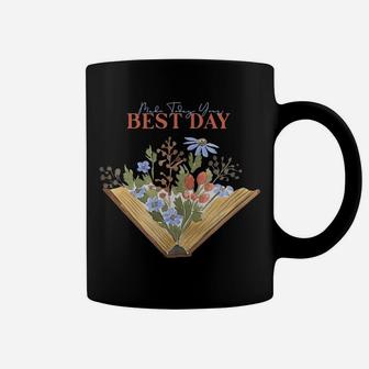 Make Today Your Best Day Watercolor Flower Book Reading Coffee Mug | Crazezy