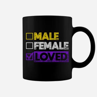 Male Female Loved Genderqueer Genderfluid Lgbt Non Binary Coffee Mug | Crazezy
