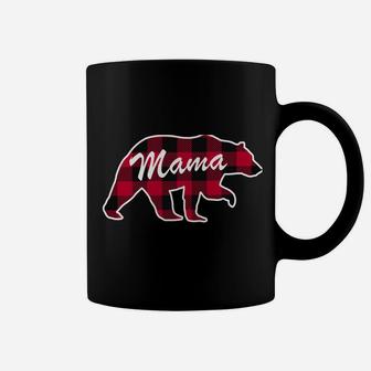 Mama Bear Red Plaid Mama Bear Christmas Family Mom Coffee Mug | Crazezy AU