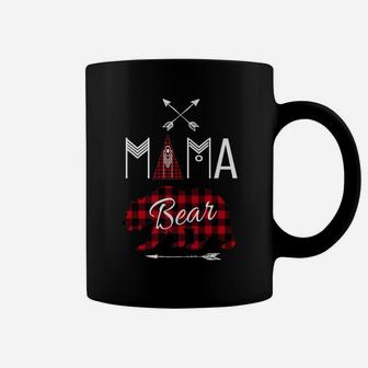 Mama Bear Shirt Buffalo Plaid Matching Family Group Camping Coffee Mug | Crazezy