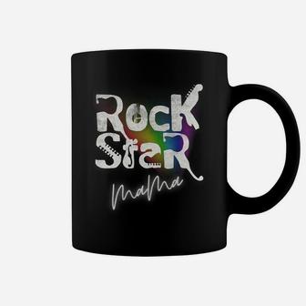 Mama Rock-Star Music-Lover Mothers-Day Distressed Rainbow Coffee Mug | Crazezy AU