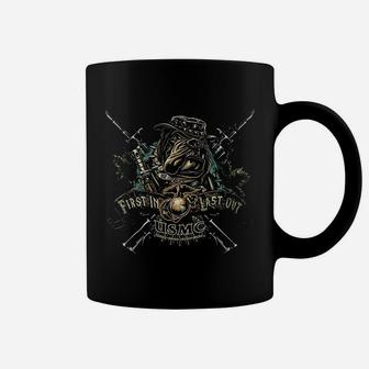 Marine Devil Dog First In Last Out Coffee Mug | Crazezy