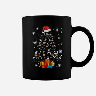 Math Christmas Tree With Santa Hat Math Teacher Christmas Coffee Mug | Crazezy