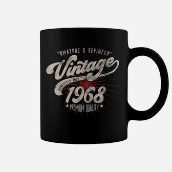Mature And Refined Vintage 1968 Birthday Distressed Coffee Mug | Crazezy