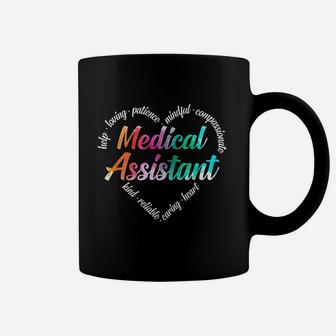Medical Assistant Heart Word Cloud Watercolor Rainbow Coffee Mug | Crazezy