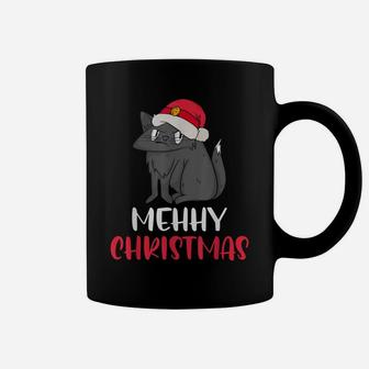 Mehhy Christmas Cat Lovers Funny Kitten Owner Merry Catmas Coffee Mug | Crazezy AU