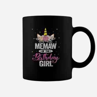 Memaw Of The Birthday Girl Stepmom Gift Unicorn Birthday Coffee Mug | Crazezy